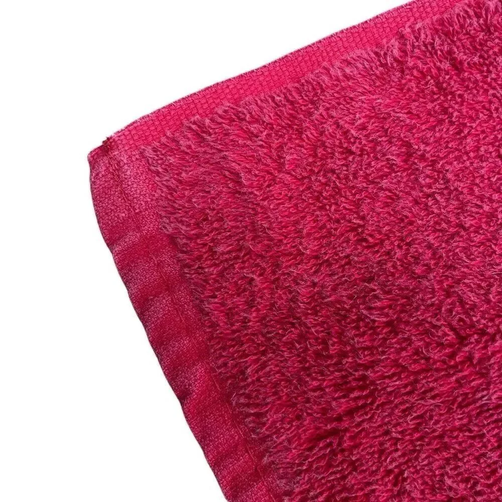 Vintage 1980s Royal Velvet Fieldcrest Red Cotton Bath Towels Set 2 USA 48 x 27
